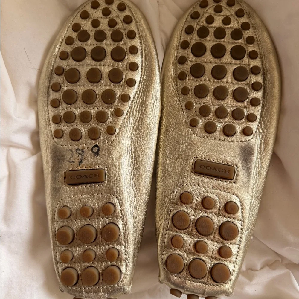 Coach Gold Loafers 🤍 - Picture 2 of 5